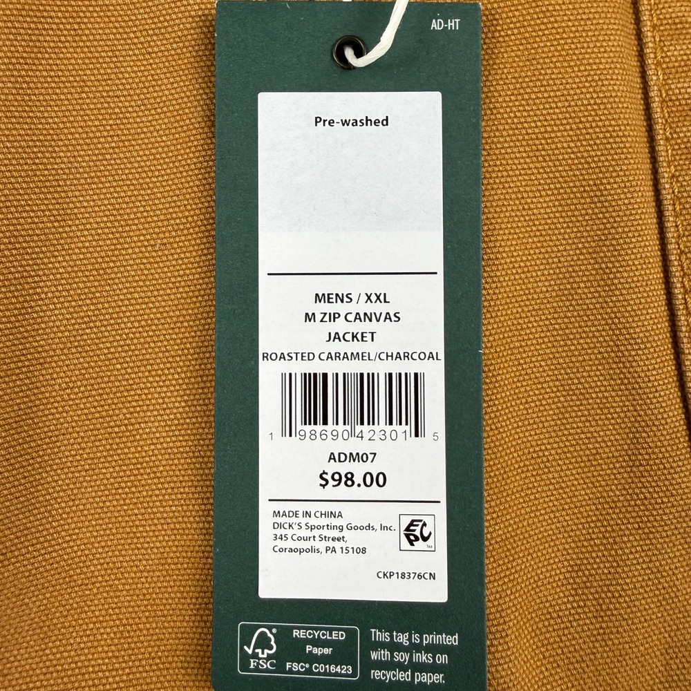 ALPINE DESIGN Zip Canvas Jacket Mens XXL Roasted Caramel Barn Jacket Rugged - Picture 10 of 12